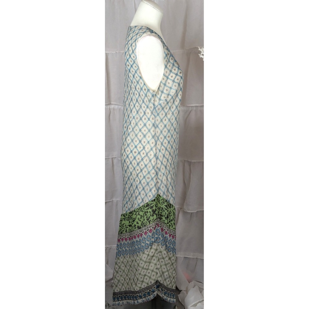 Sundance 100% Silk Sleeveless Handkerchief Hem Maxi Dress Size L - Picture 6 of 12